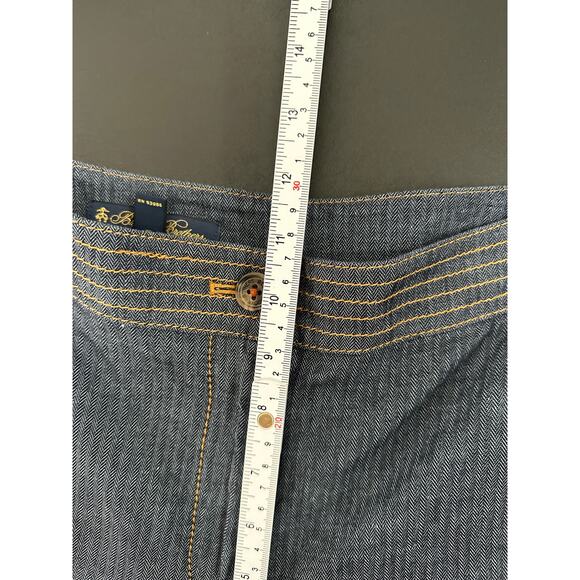 Brooks Brothers Linen Blend Blue Denim Wide Leg Crop Pants Women's Size 6 - Picture 9 of 11